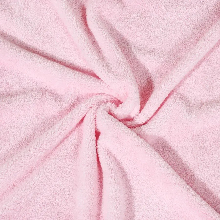 Quick-Drying Coral Velvet Baby Hooded Towel in Pink