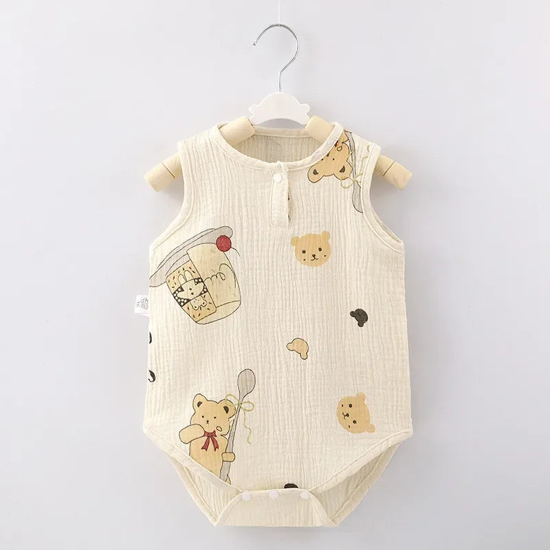 Baby Bodysuit Short Sleeve - Cartoon Bear 