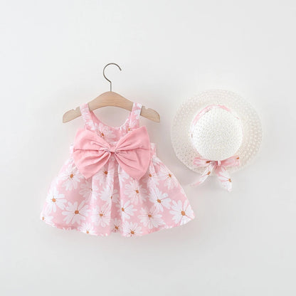 Floral Print Newborn Dress in Pink