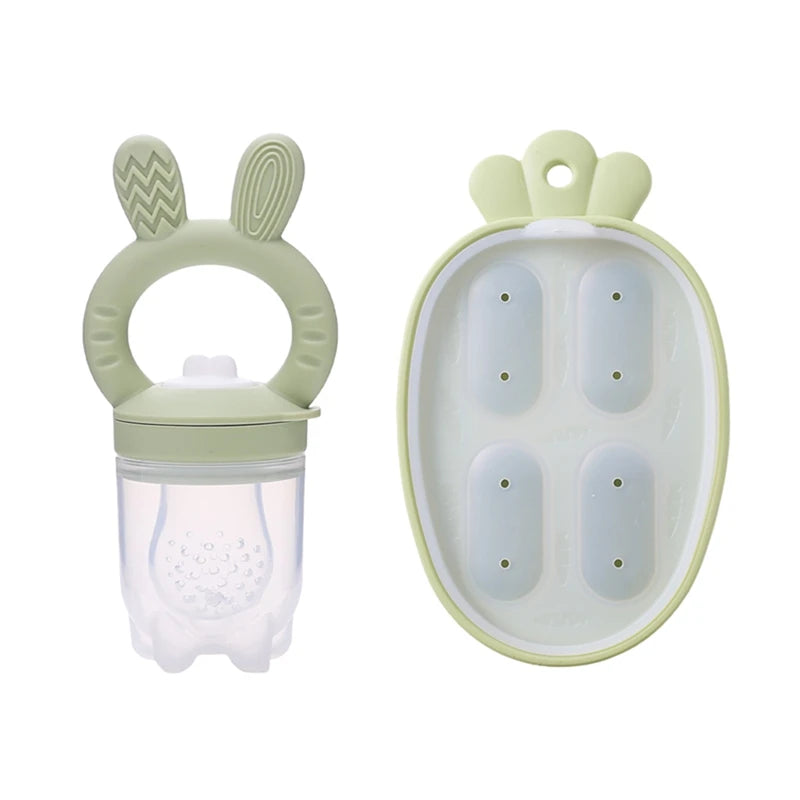 Baby Fruit &amp; Veggie Teether Set in Green