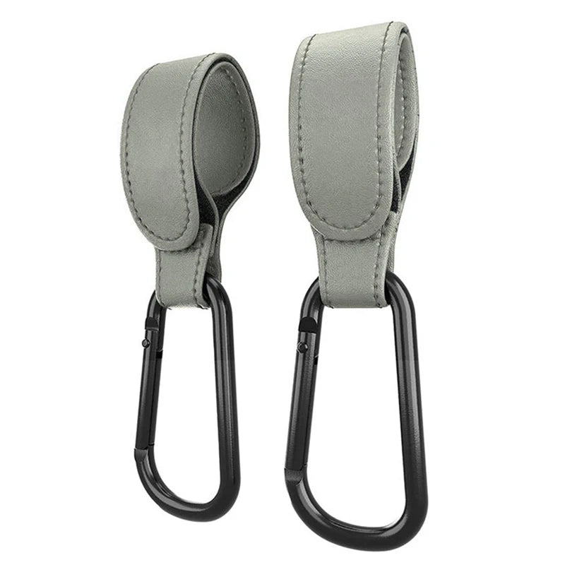 Baby Stroller Hooks for Hanging Diaper Bags in Grey