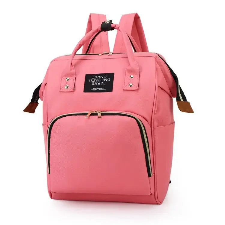 Large Baby Diaper Bag - Milk Storage in Pink