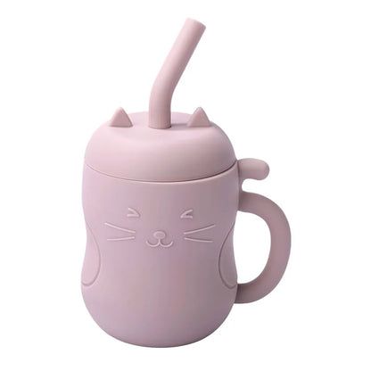 Leak-proof, Baby Silicone Straw Cup - 150ML in Pink