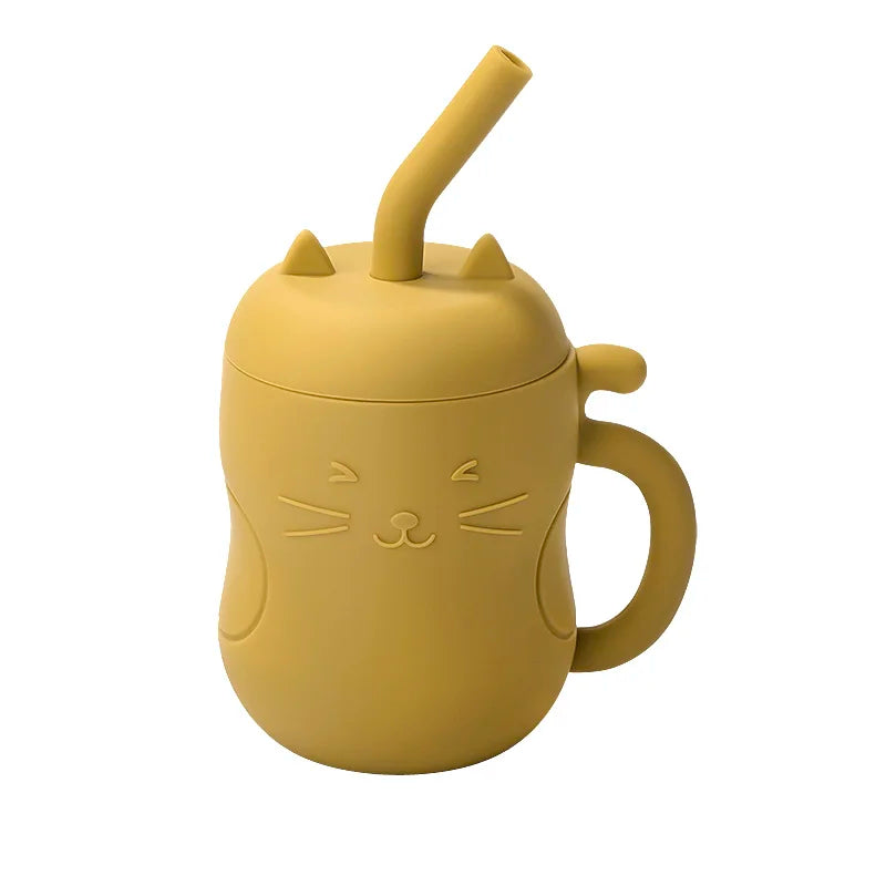 Leak-proof, Baby Silicone Straw Cup - 150ML in Yellow