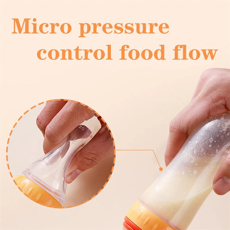 Leak-Proof Squeeze Baby Bottle in Orange