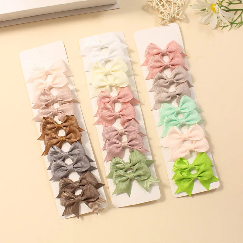 Pack of 10 Baby Ribbon Bowknot in Multiple Colors