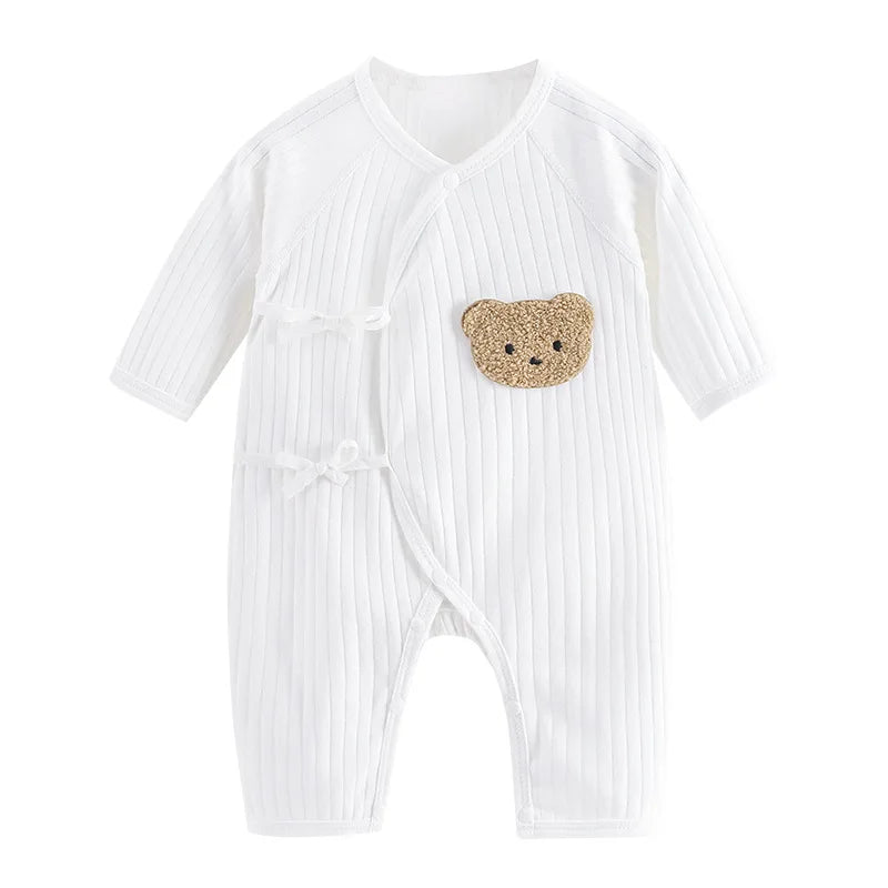 Organic cotton newborn romper in white