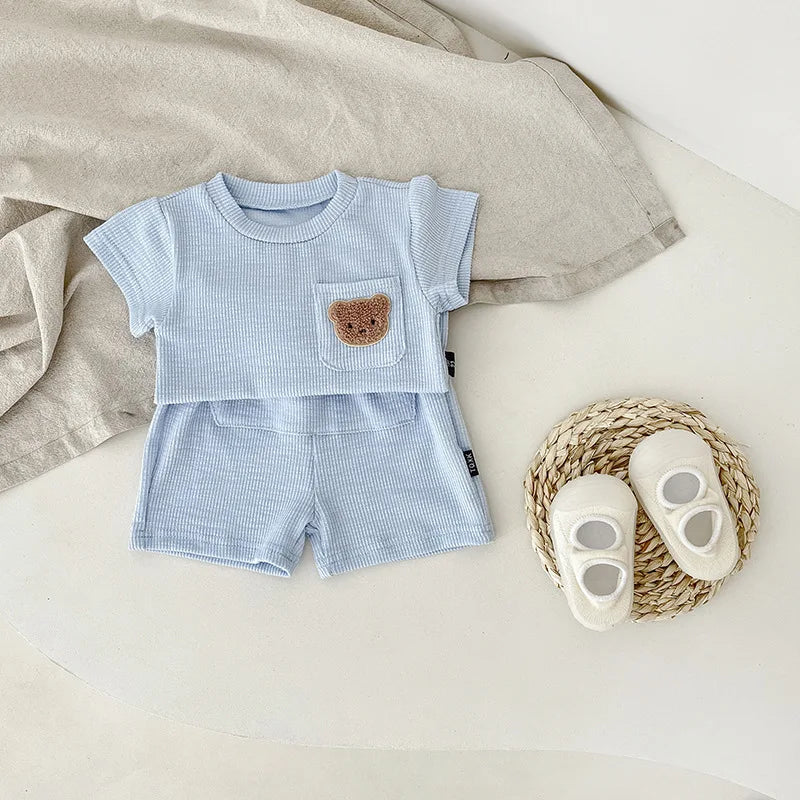 Newborn Baby Bear Summer Set in Blue