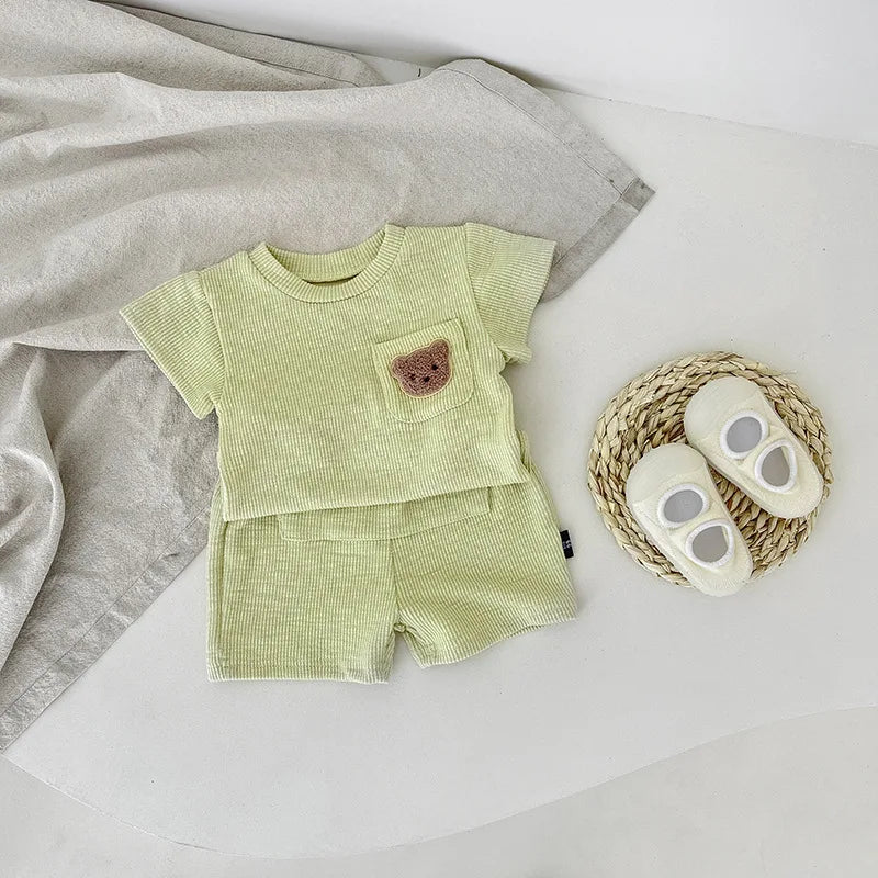 Newborn Baby Bear Summer Set in Green