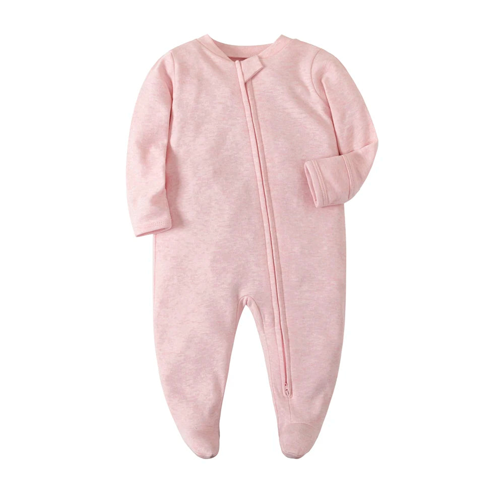 Organic Baby Cotton Footed Pajamas in Pink