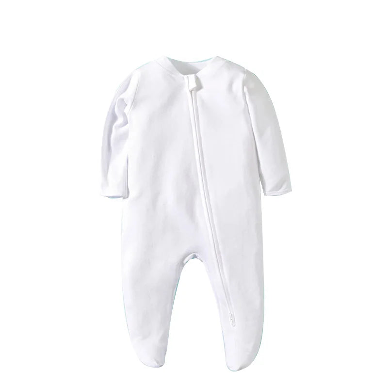 Organic Baby Cotton Footed Pajamas in White