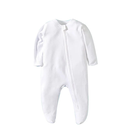 Organic Baby Cotton Footed Pajamas in White