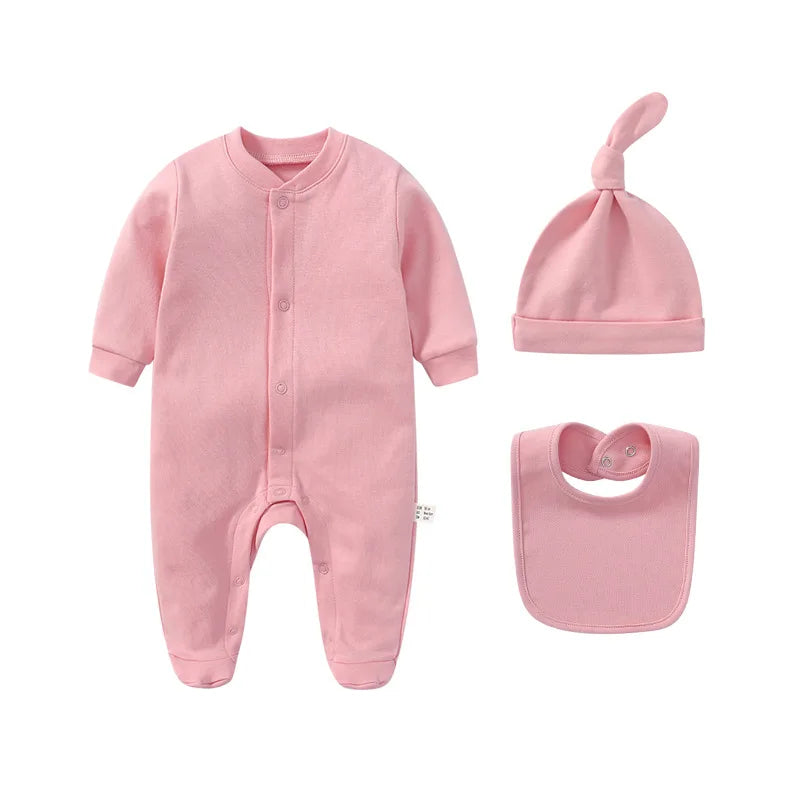 Organic Cotton Baby Jumpsuit Sets in Pink