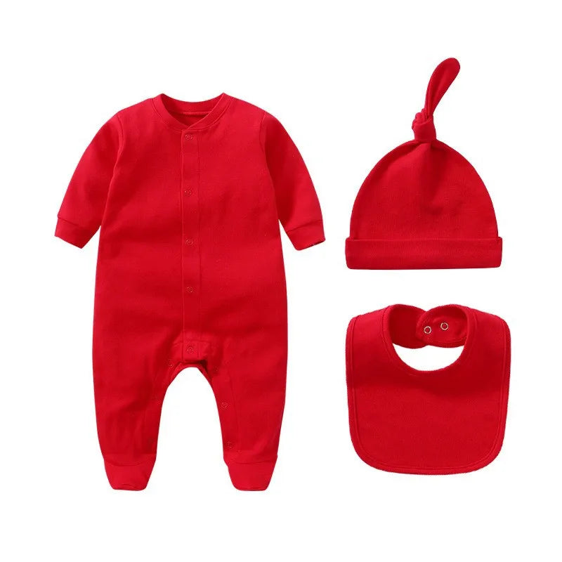 Organic Cotton Baby Jumpsuit Sets in Red