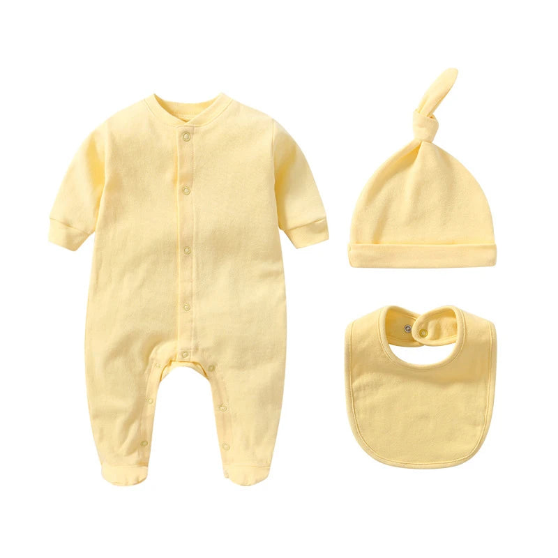 Organic Cotton Baby Jumpsuit Sets in Yellow