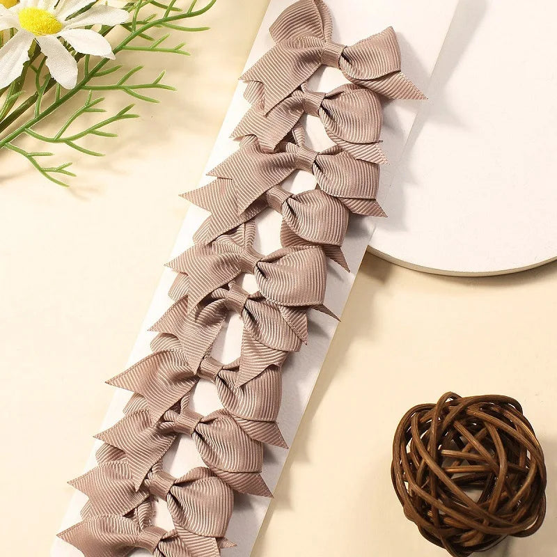 Pack of 10 Baby Ribbon Bowknot in Brown