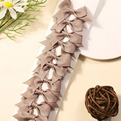 Pack of 10 Baby Ribbon Bowknot in Brown