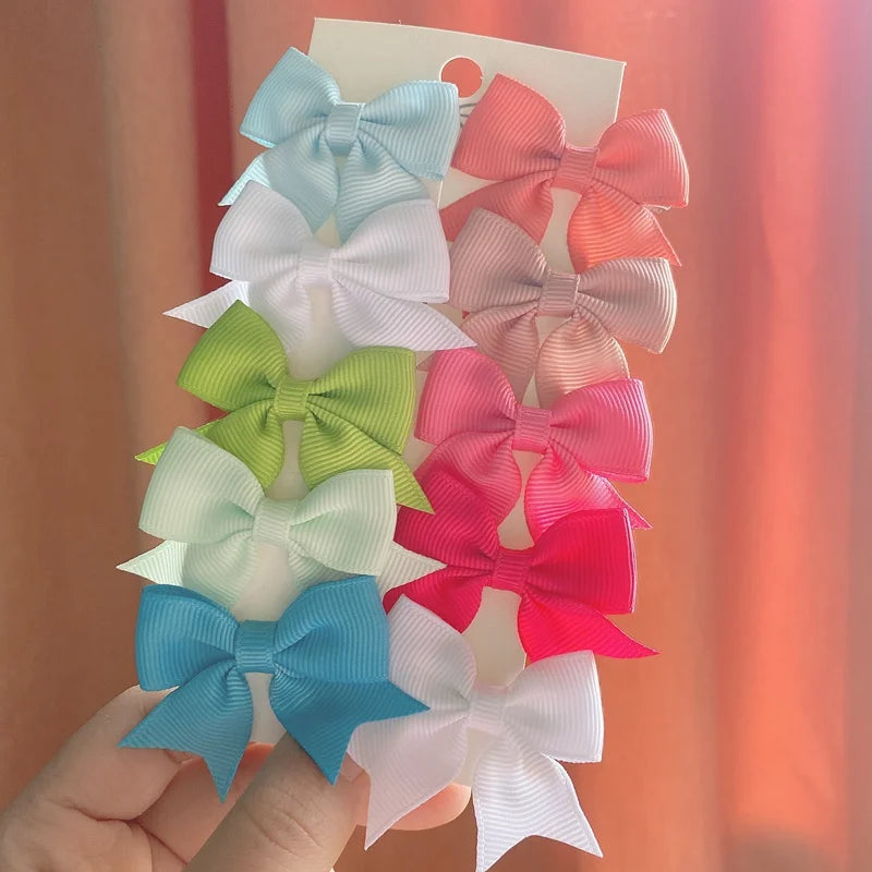 Pack of 10 Baby Ribbon Bowknot in Multiple Colors