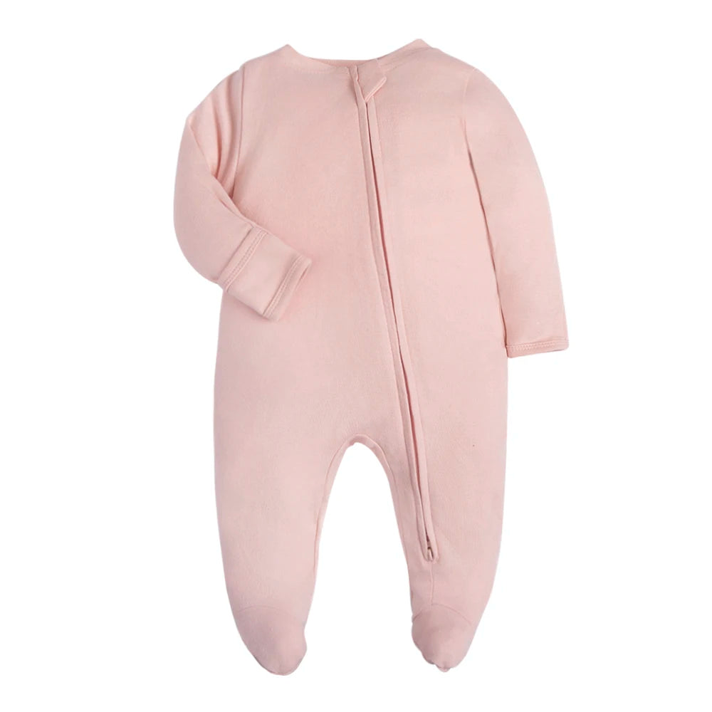 Organic Baby Cotton Footed Pajamas in Pink