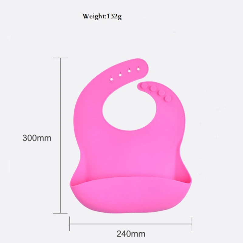 Adjustable Multi-Colored Silicone Bibs in Pink