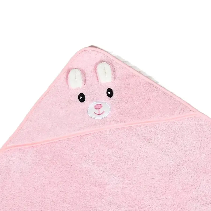 Quick-Drying Coral Velvet Baby Hooded Towel in Pink