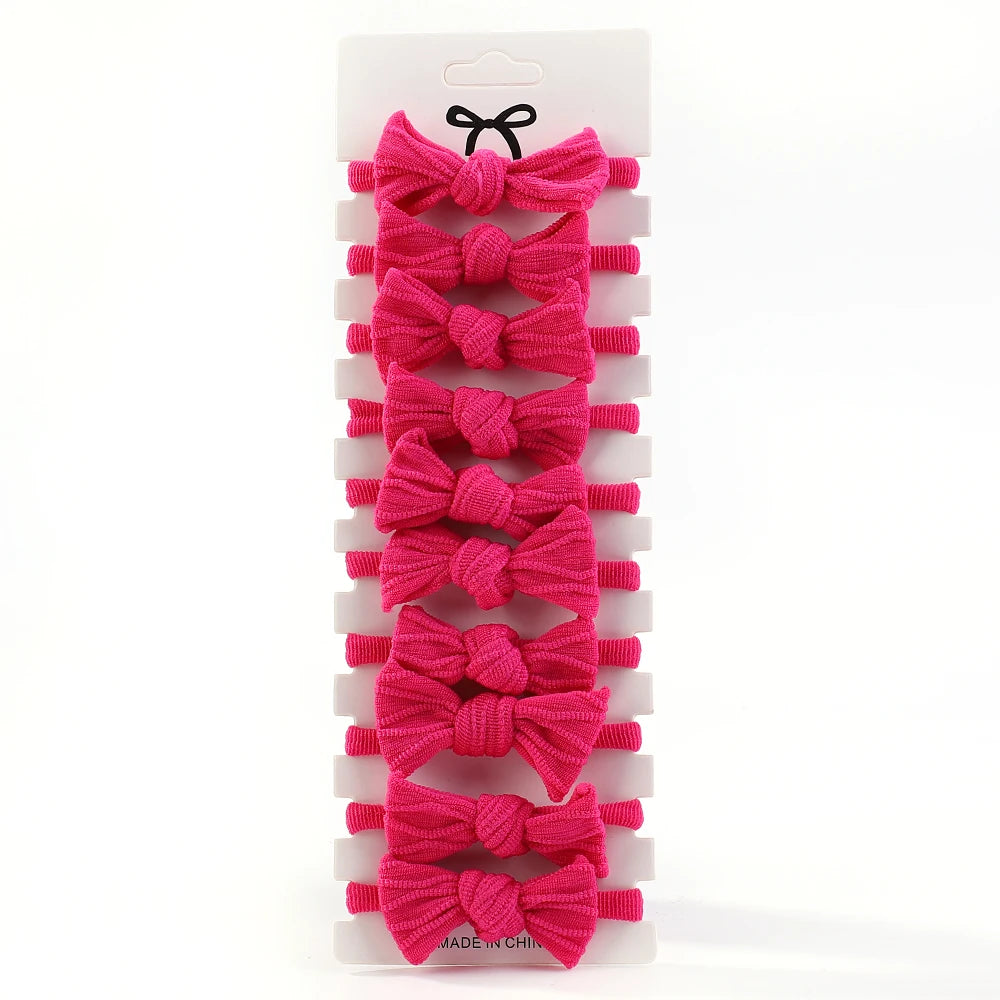 BABY GIRLS NYLON RED HAIR TIES - 10PCS