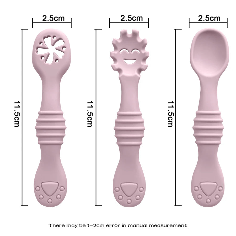 Baby Silicone Spoons Set - 3 Pack in Pink