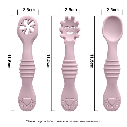 Baby Silicone Spoons Set - 3 Pack in Pink