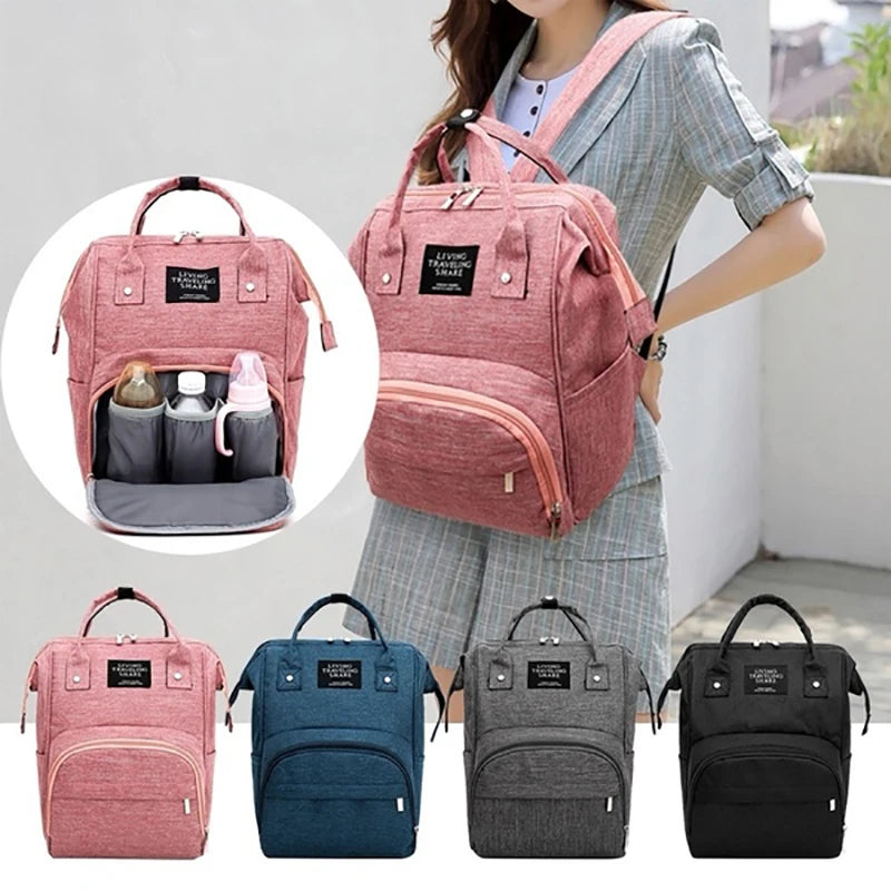 Spacious Baby Diaper Bag in Pink, Blue, Grey, and Black