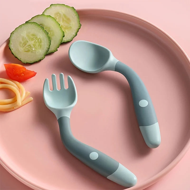 Spoon &amp; Fork Baby Utensils in Blue