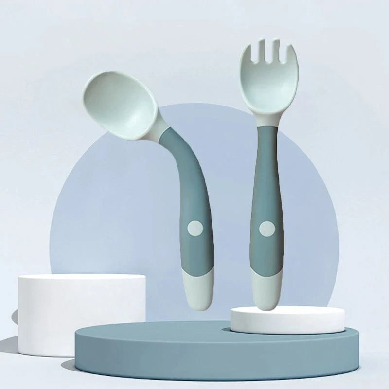 Spoon &amp; Fork Baby Utensils in Blue