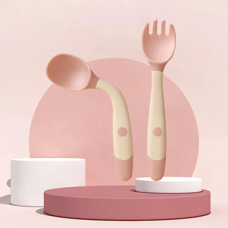 Spoon &amp; Fork Baby Utensils in Pink