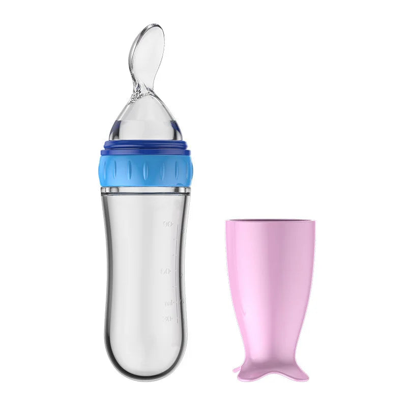 Leak-Proof Squeeze Baby Bottle in Blue