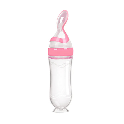 Leak-Proof Squeeze Baby Bottle in Pink