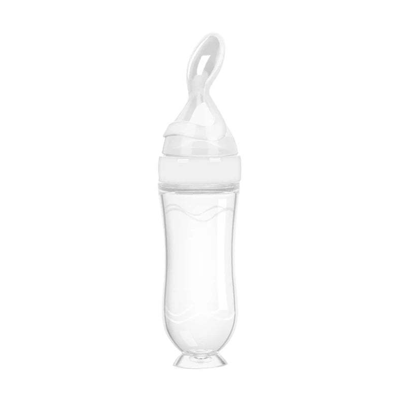 Leak-Proof Squeeze Baby Bottle in White