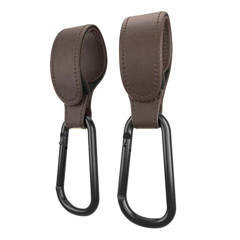 Brown stroller hooks diaper bag holders for babies