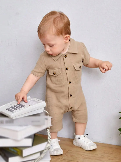 Baby Boy Summer Jumpsuit - Cool &amp; Comfortable