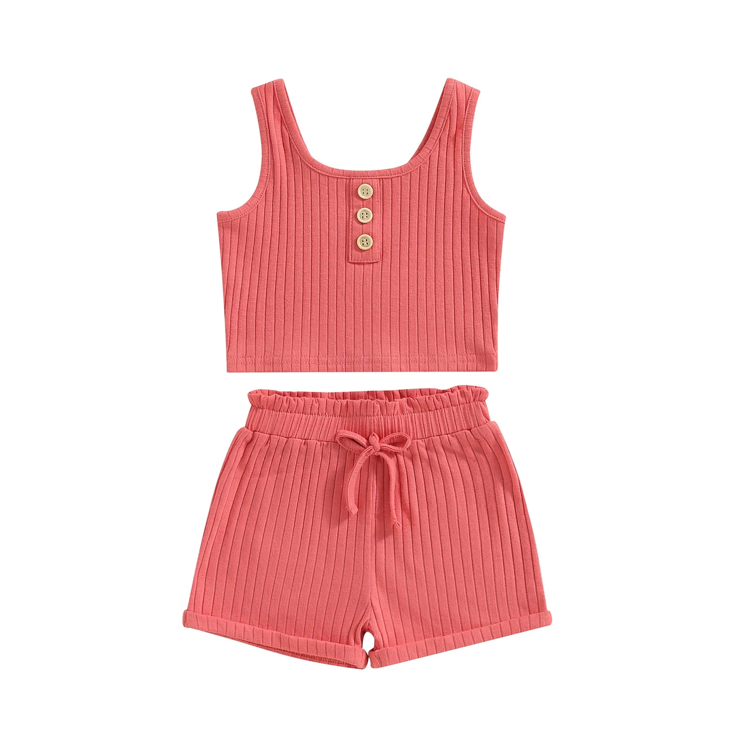 Summer Toddler Girls Outfit Set in Pink