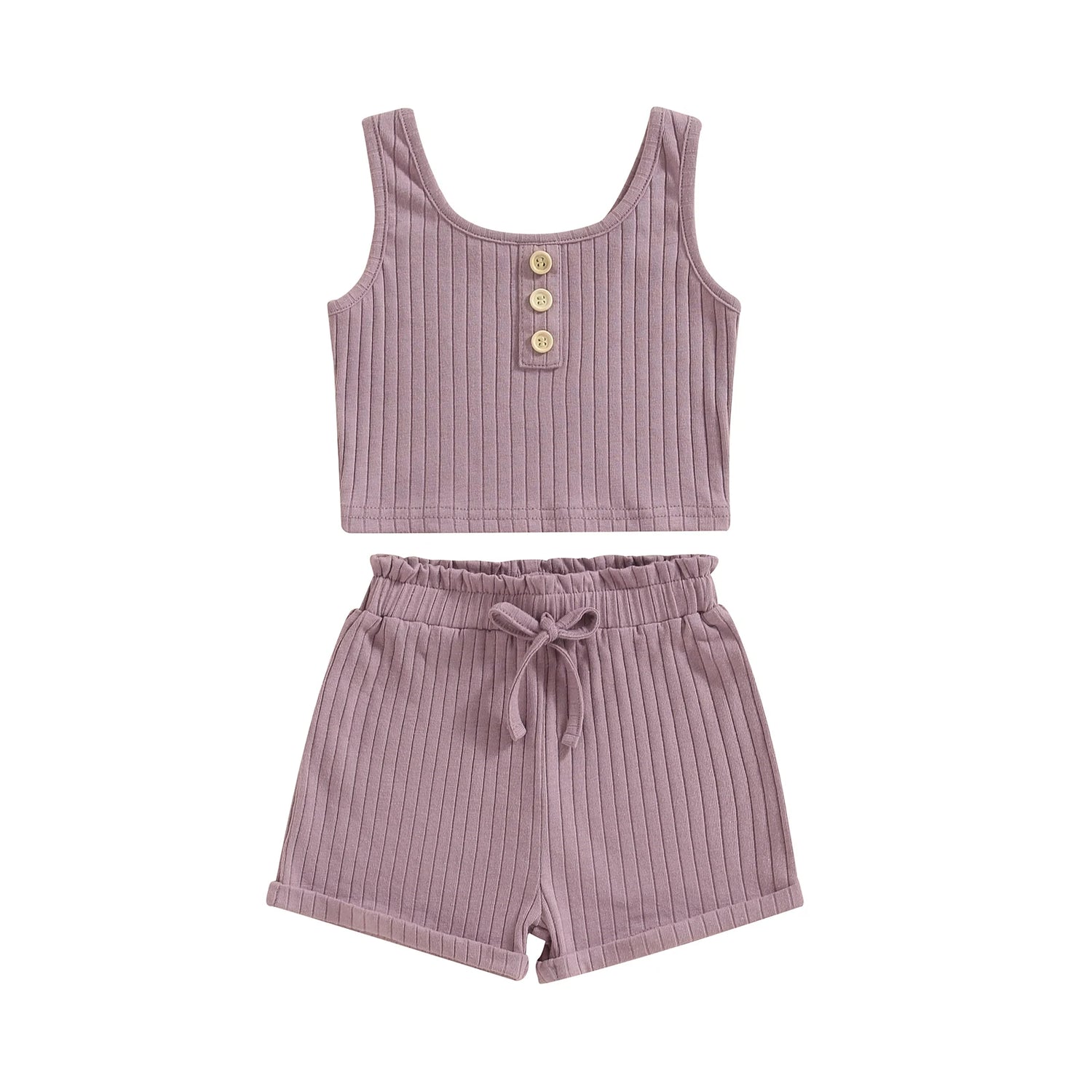 Summer Toddler Girls Outfit Set in Purple