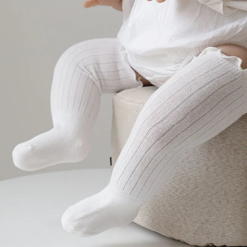 Baby Solid Knee Socks - 3 pack in white