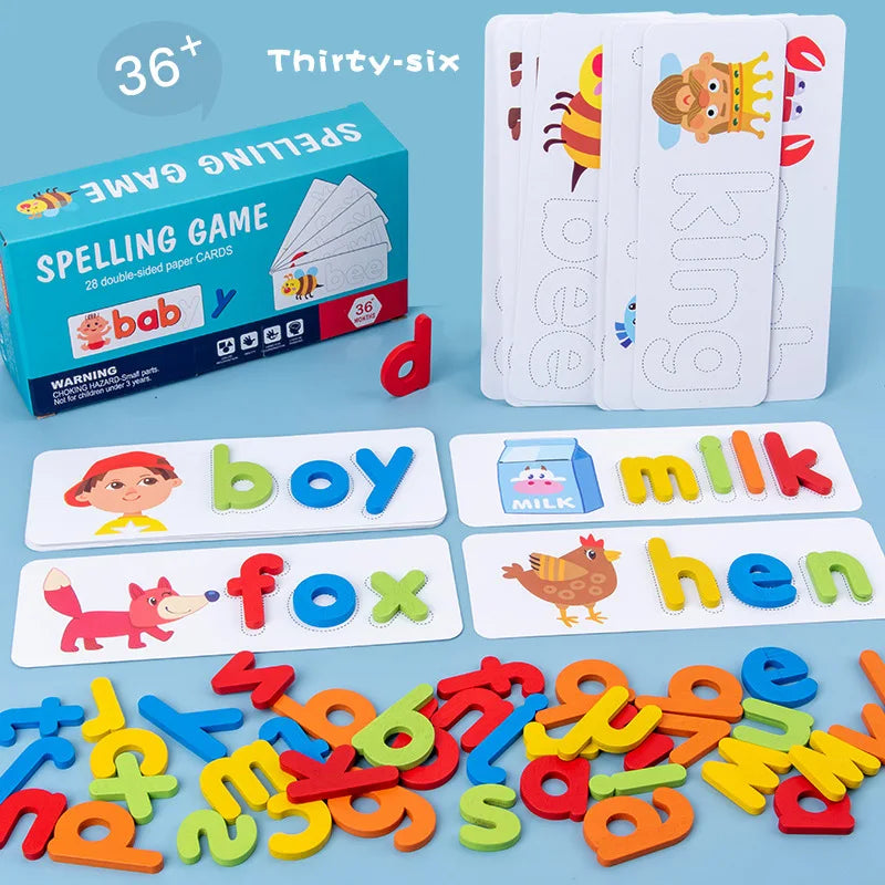 Wooden Baby Word Spelling Developmental Toy - Montessori