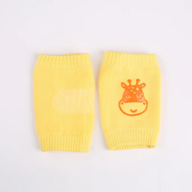 Baby Knee Pad Animal Print, Crawl-Protect in Yellow