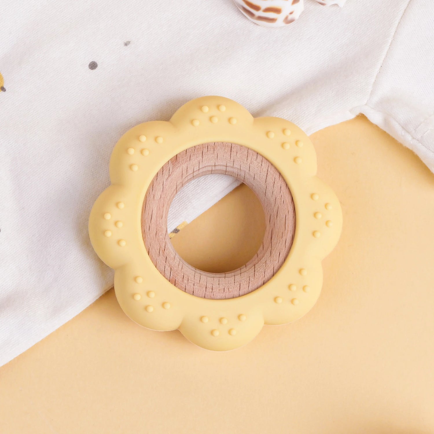 Safe Baby Silicone Teether in Yellow